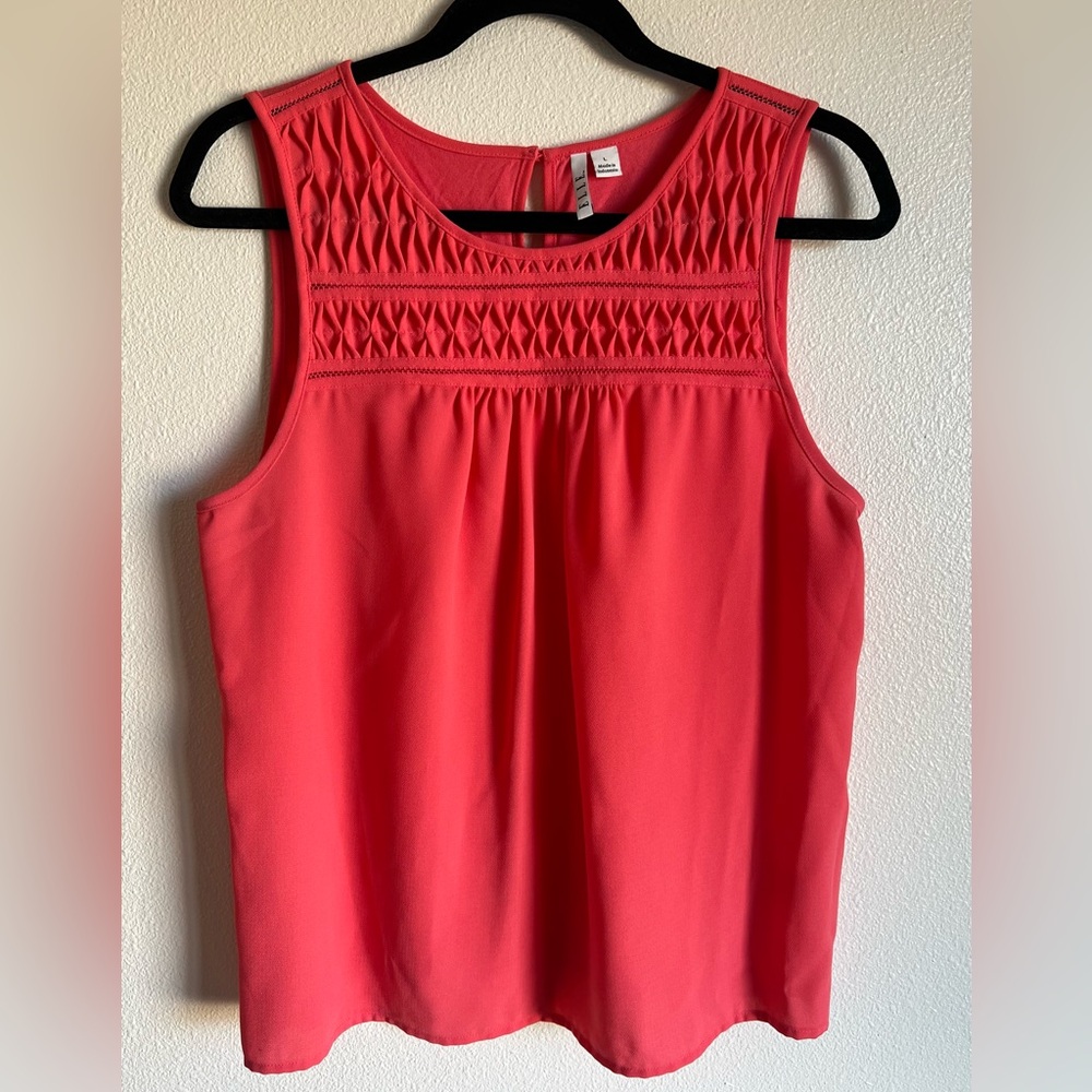 Elle Coral Sleeveless Blouse